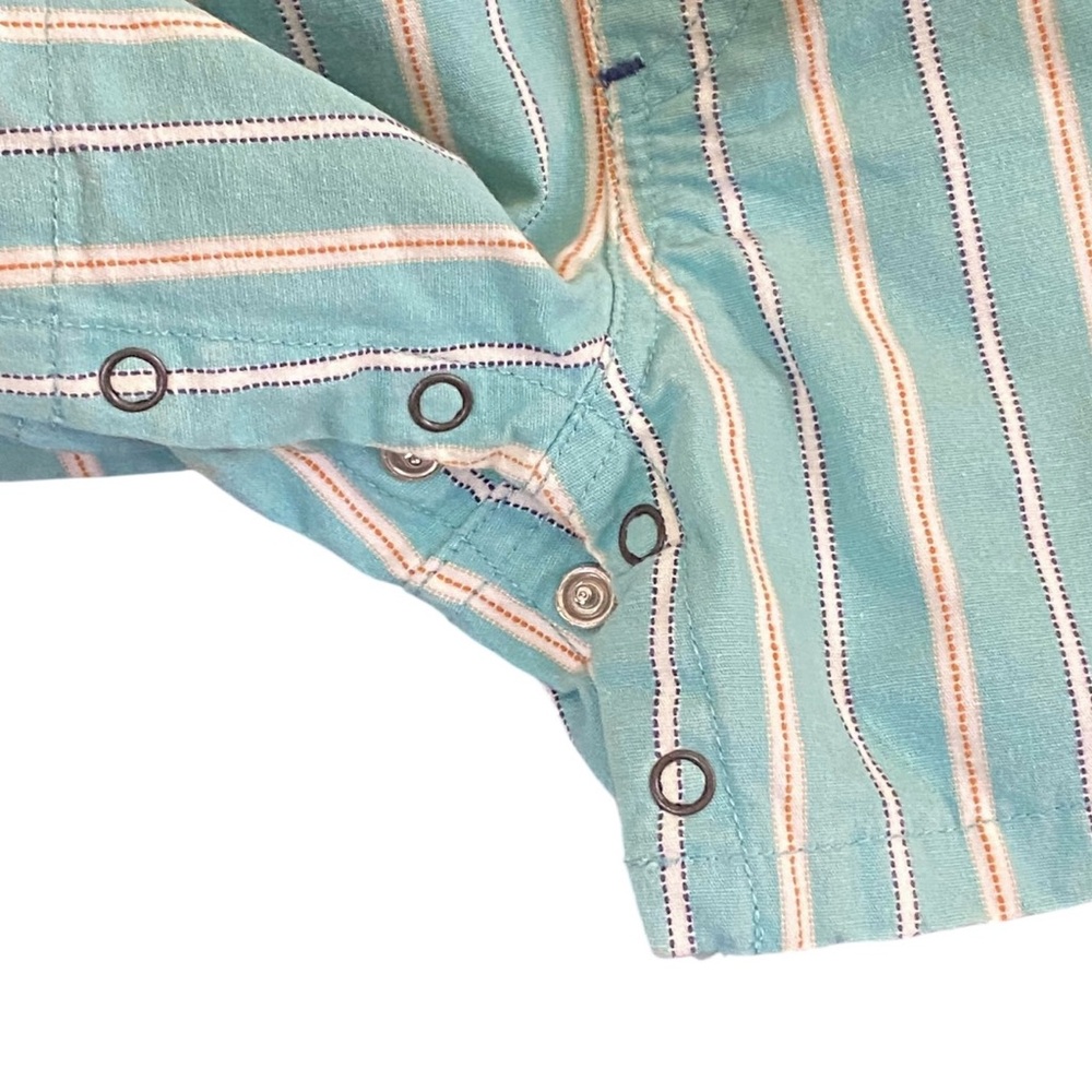 Janie and Jack Cotton Striped Shortalls Overalls Size 6-12 Months - Picture 6 of 8